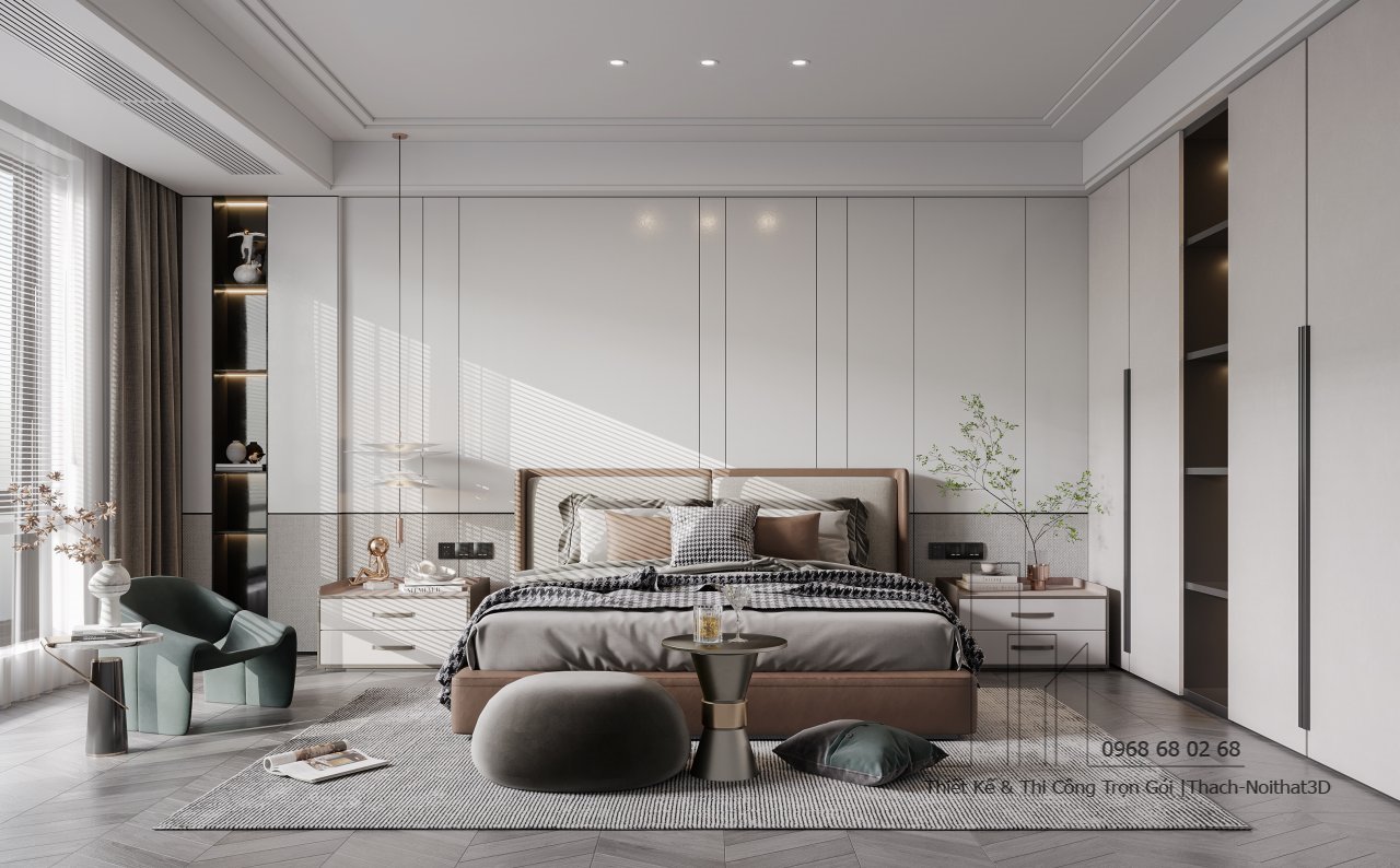 Trang Trí Nội Thất Phòng Ngủ Giá Rẻ, Thi Công Trọn Gói Tại TPHCM | Nội Thất 3D - Thuận Thiên Mẫu trang trí phòng ngủ nhỏ cho nhà phố