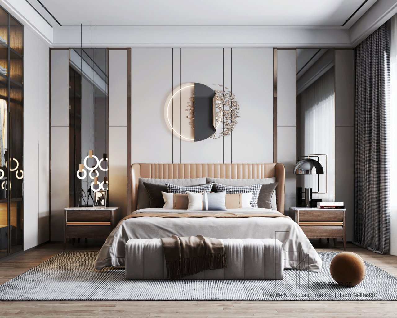 Trang Trí Nội Thất Phòng Ngủ Giá Rẻ, Thi Công Trọn Gói Tại TPHCM | Nội Thất 3D - Thuận Thiên Mẫu trang trí phòng ngủ rẻ đẹp cho nhà phố