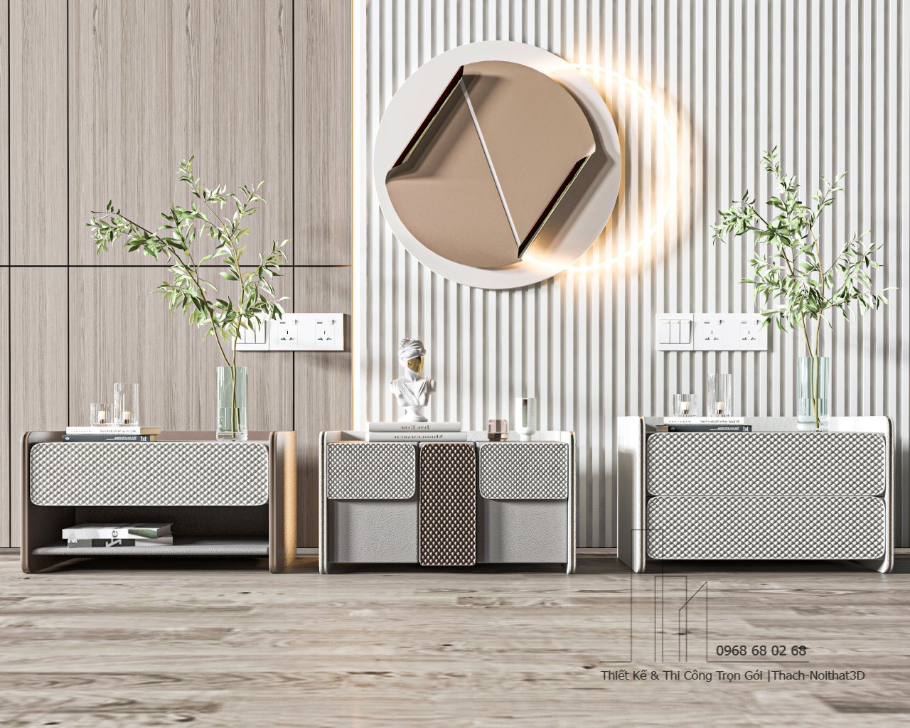 100+ Tab Tủ Đầu Giường Đẹp Giá Rẻ – Mẫu Mới 2025 | Noithat3D | Nội Thất 3D - Thuận Thiên Tủ đầu giường nhỏ gọn phong cách Japandi | tab-tu-dau-giuong